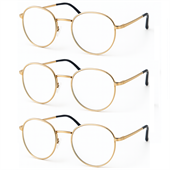 TILBUD: 3 par minus-briller med blue light filter og guldfarvet stel  "Daze" (briller med minus-styrke) 