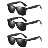 Tilbud: 3 par unisex polariserede solbriller "Manhattan" (anti-refleks)