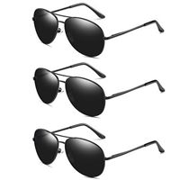 Tilbud: 3 par unisex polariserede solbriller "Topgun" (Anti-refleks)