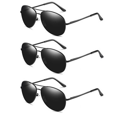 Tilbud: 3 par unisex polariserede solbriller "Topgun" (Anti-refleks)