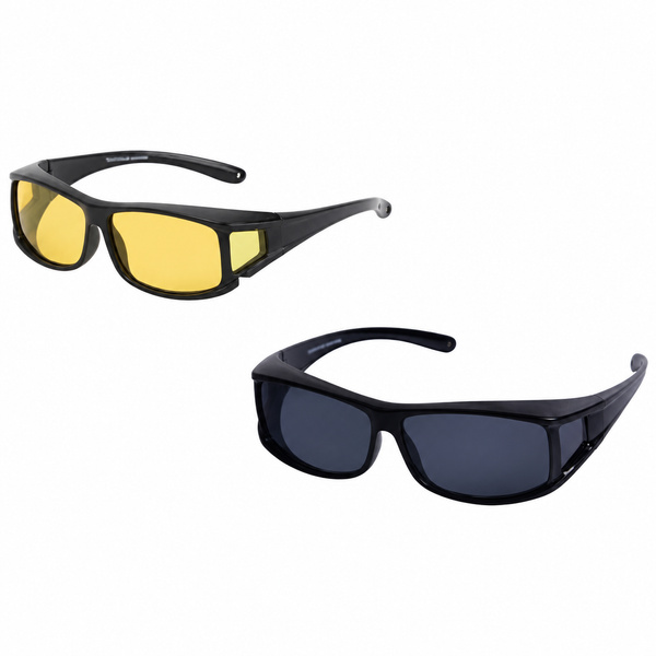 TILBUD 2 stk. Dag + Nat Polariserede Fit-over til briller *ANTI-REFLEKS*