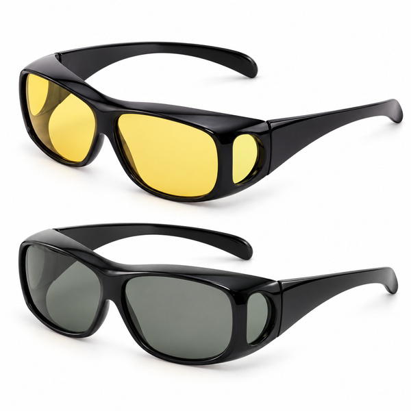TILBUD 2 stk. Dag + Nat Polariserede Fit-over til briller *ANTI-REFLEKS*