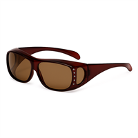 Fit-over solbriller med sten "Femme" - Polariseret (B:14,2cm H:4,5cm)