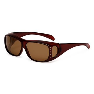 Fit-over solbriller med sten "Femme" - Polariseret (B:14,2cm H:4,5cm)