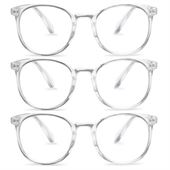 TILBUD: 3 par Blue Light Briller med transparent stel "Glitter" (Skærmbriller med blåt lys filter)